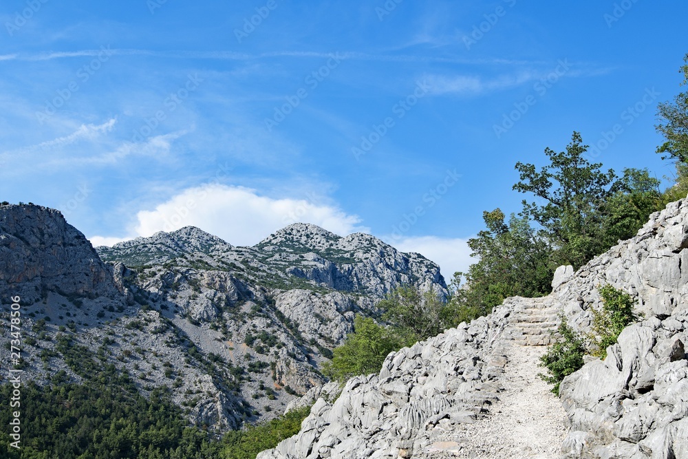 Magnificient untamed and wild mountain landscape of Paklenica National Park, Croatia
