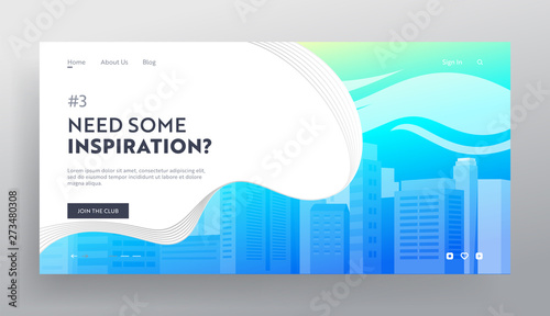 City Buildings Website Landing Page. Town Apartment Banner, Day Time, Cityscape Panorama, Urban Architecture Web Page. Skyscrapers, Architectural Bureau, Urban Project Cartoon Flat Vector Illustration