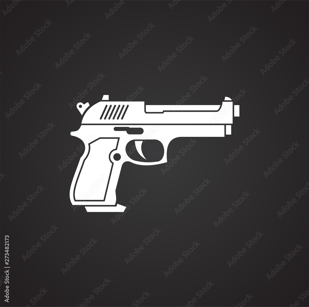 Pistol related icon on background for graphic and web design. Simple illustration. Internet concept symbol for website button or mobile app. Pistol related icon on background for graphic and web design. Simple illustration. Internet concept symbol for website button or mobile app.