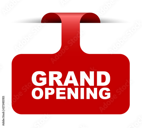 red vector banner grand opening