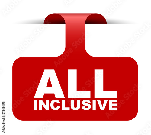 red vector banner all inclusive