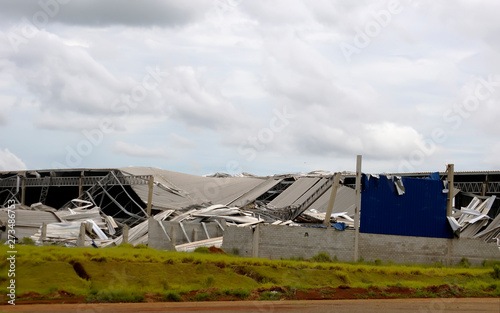 Metal structure destroyed after a storm