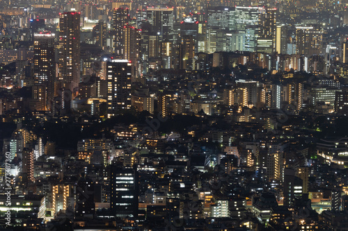 Night cityscape of beautiful Tokio city. Landscape of night city from Above