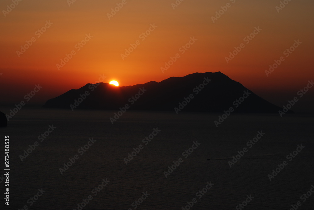 Milos Island, Cyclades islands / Greece 2018: Sunset at the beautiful island of Milos