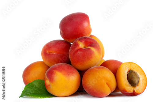 Ripe yellow-red apricots