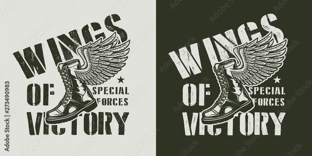 Obraz premium Vintage army monochrome badge
