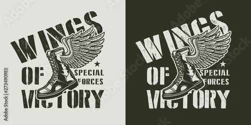 Vintage army monochrome badge