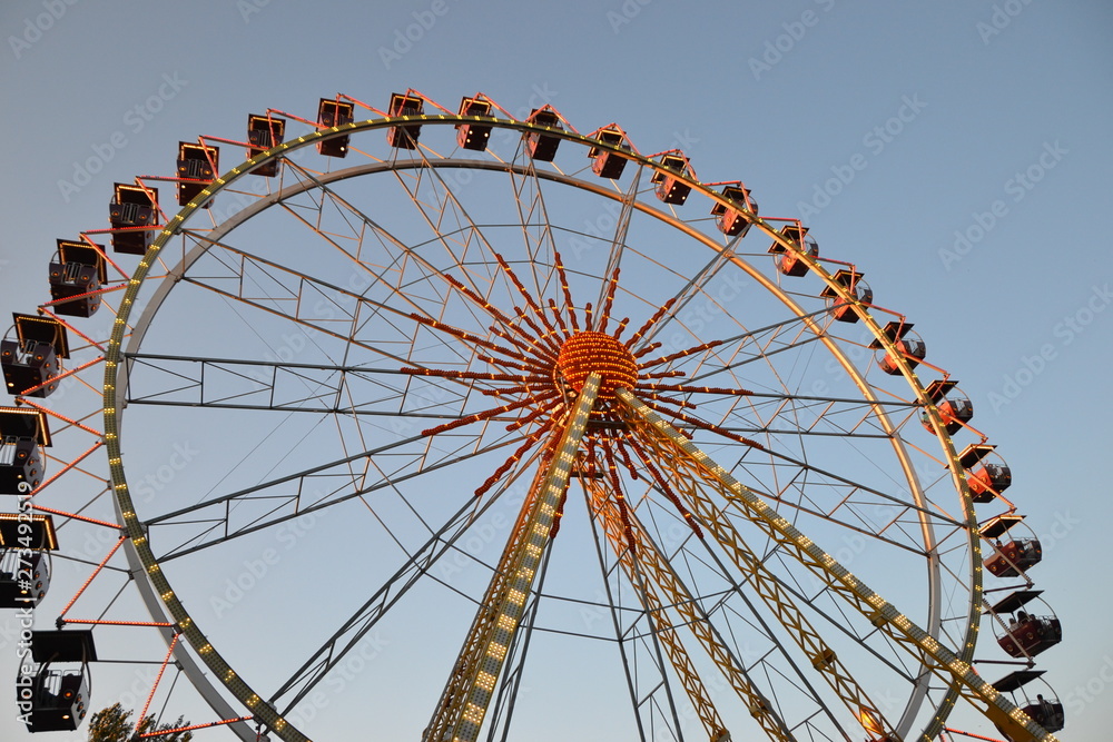 ferris wheel on background of blue sky ferris wheel on background of blue sky
