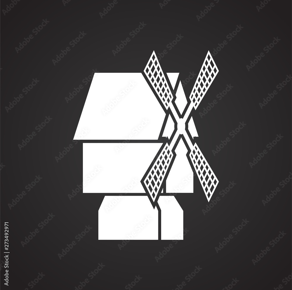 Wind mill icon on background for graphic and web design. Simple illustration. Internet concept symbol for website button or mobile app. Wind mill icon on background for graphic and web design. Simple illustration. Internet concept symbol for website button or mobile app.