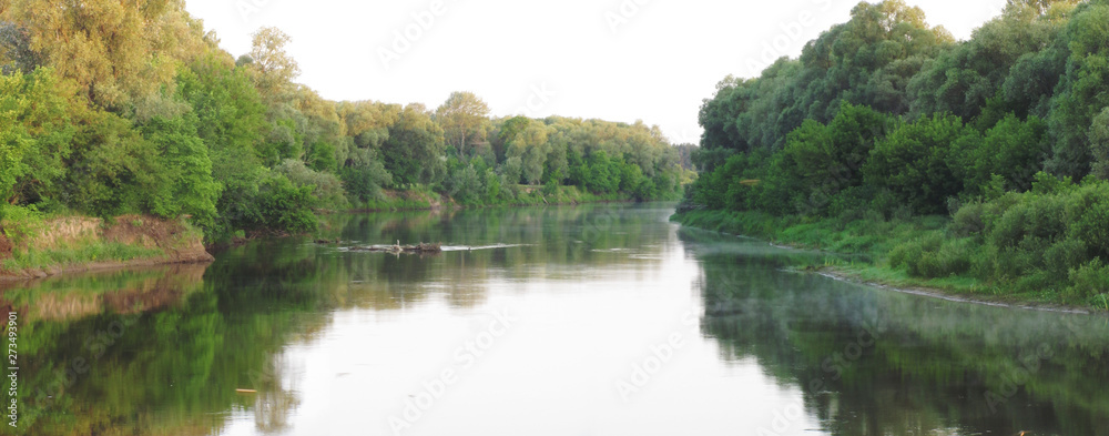            Beautiful view on the river Desna that in Ukraine.                     