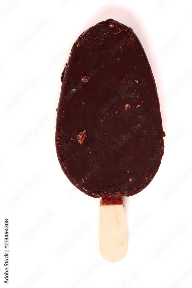 Ice cream with chocolate isolated on white background Ice cream with chocolate isolated on white background