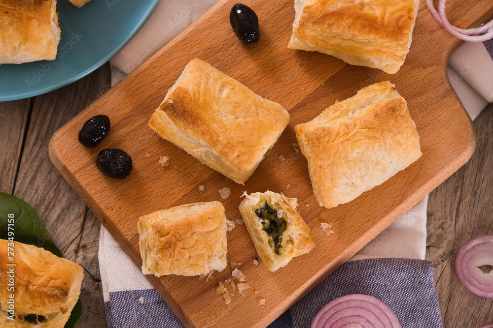 Spinach puffs.