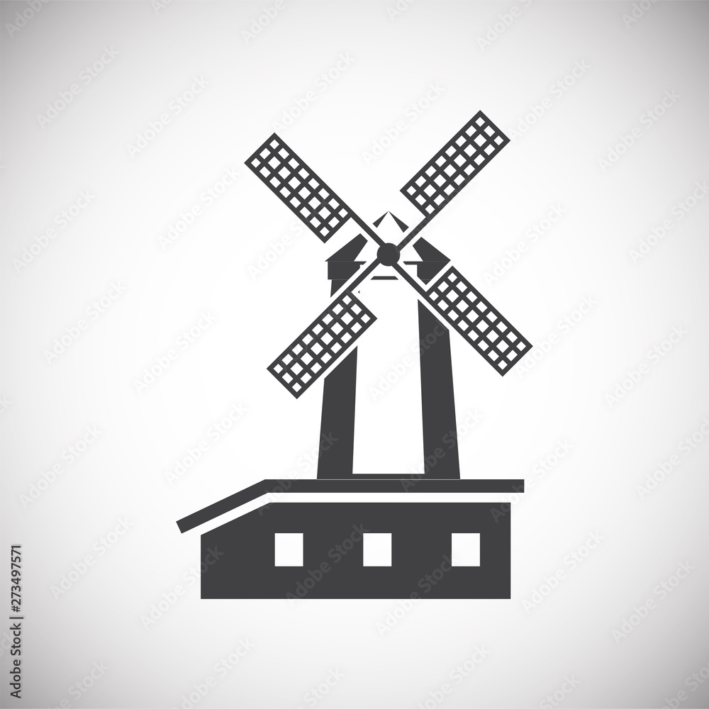 Wind mill icon on background for graphic and web design. Simple illustration. Internet concept symbol for website button or mobile app. Wind mill icon on background for graphic and web design. Simple illustration. Internet concept symbol for website button or mobile app.