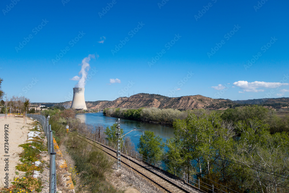 Steam chimney in a power nuclear plant