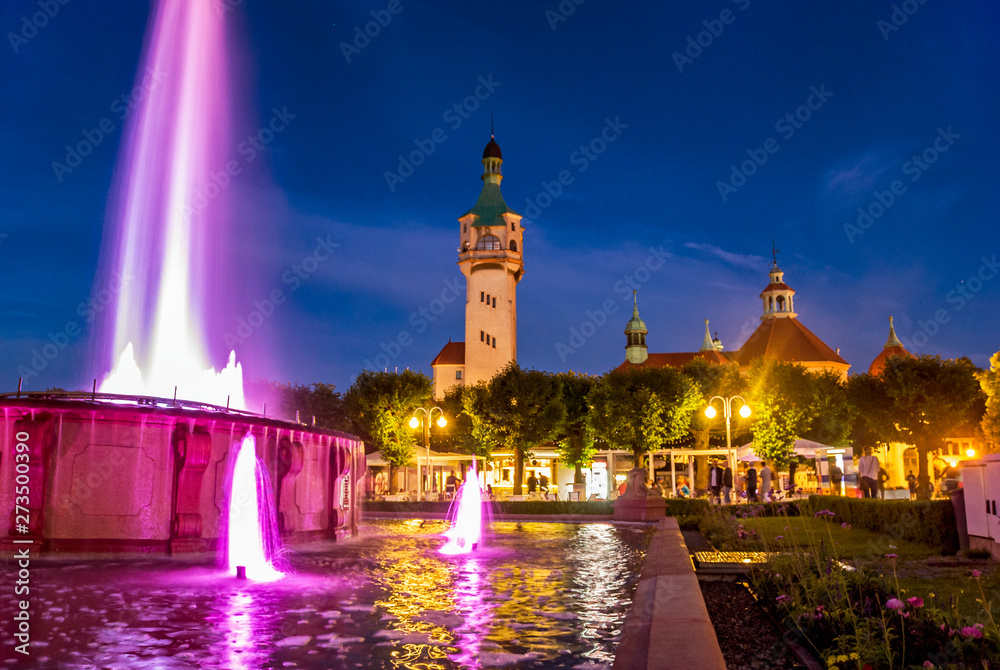 Square and promenade architcture landmark in Sopot