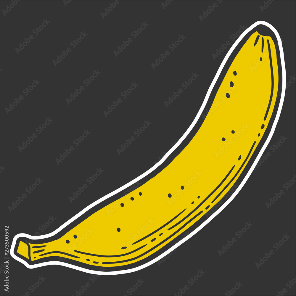 Organic sweet banana. Vector concept in doodle and sketch style.