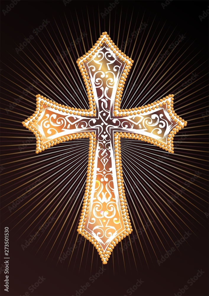 Fototapeta premium Złoty krucyfiks