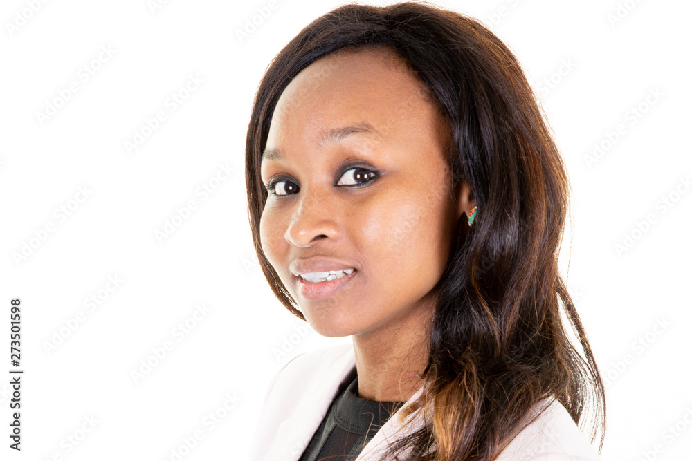 Young african american model with long european hair Young african american model with long european hair