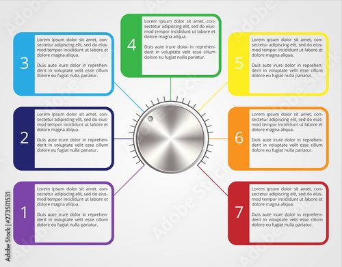Infographie Business de présentation d'un  projet sous forme de chronologie avec un bouton volume