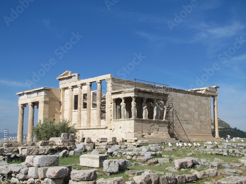 View of Erechtheion in Acropolis in Athens, Greece