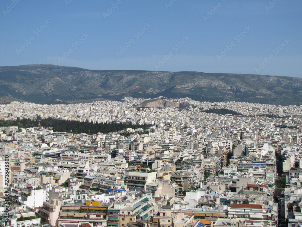View of Houses in Athens, Greece