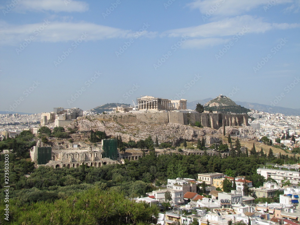 Acropolis from a Distance in Athens, Greece