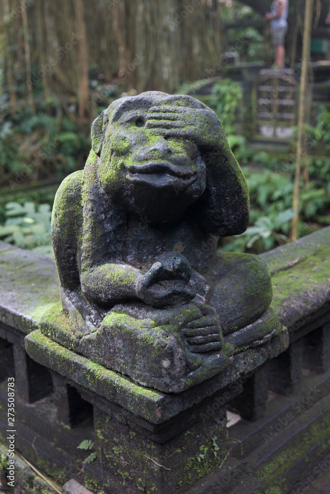 Statue of monkey at Ubud Monkey Forest sanctuary at Bali, Indonesia Statue of monkey at Ubud Monkey Forest sanctuary at Bali, Indonesia