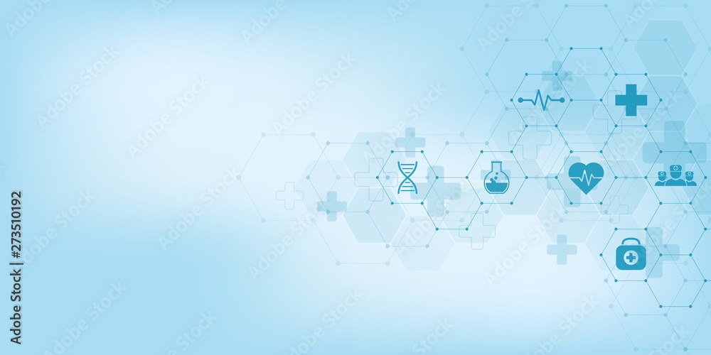 Abstract medical background with flat icons and symbols. Template design with concept and idea for healthcare technology, innovation medicine, health, science and research. Abstract medical background with flat icons and symbols. Template design with concept and idea for healthcare technology, innovation medicine, health, science and research.