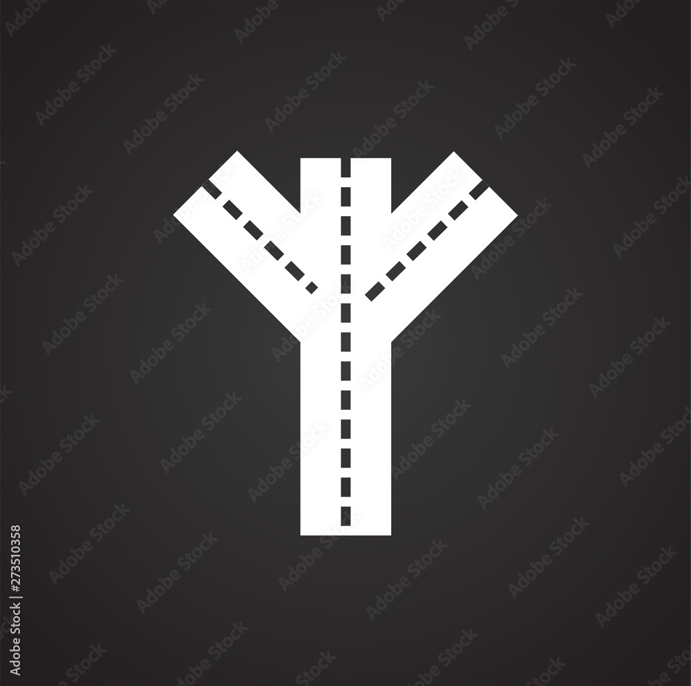 Road icon on background for graphic and web design. Simple illustration. Internet concept symbol for website button or mobile app.