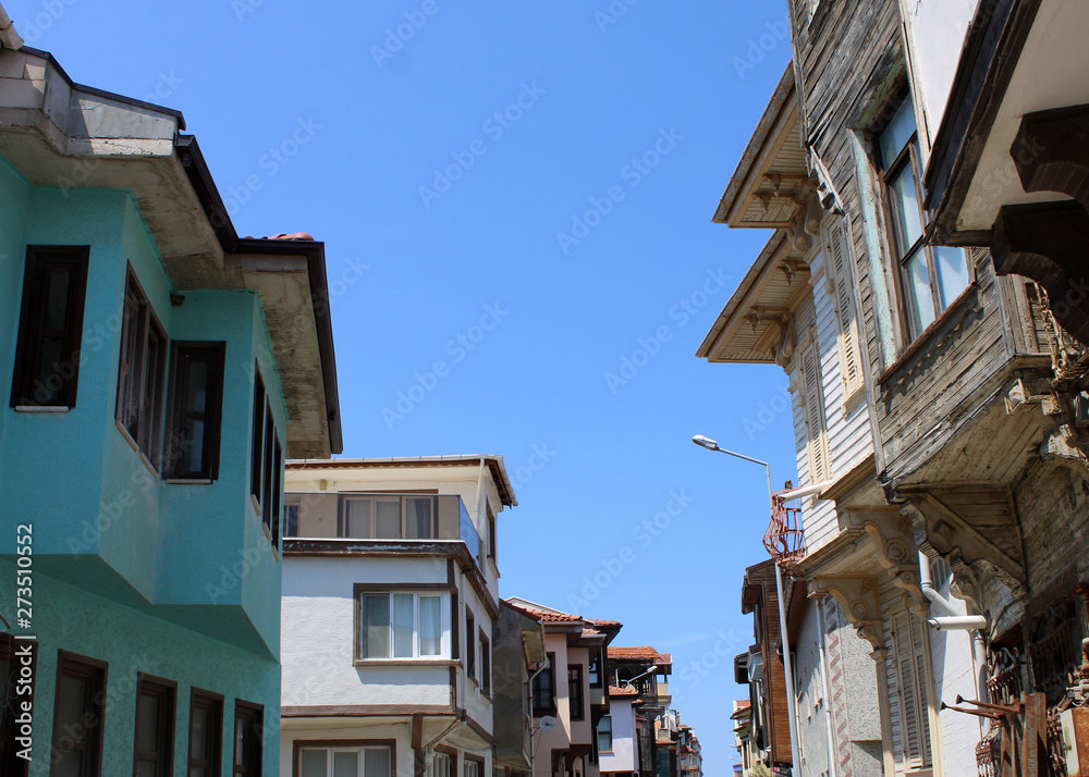 Mudanya town old architectures and streets in Burca city
