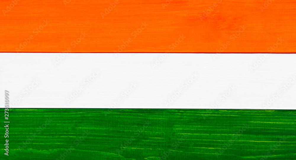 Flag of the country of India - tricolour flag, painted on rustic wood, as a  natural design / banner / background. Stock Photo | Adobe Stock