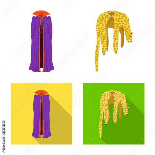 Vector design of material and clothing sign. Set of material and garment vector icon for stock.