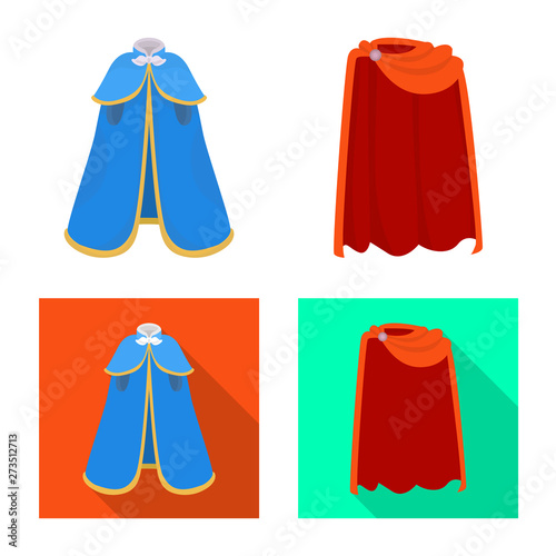 Vector design of material and clothing symbol. Set of material and garment vector icon for stock.