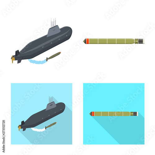 Vector illustration of war  and ship icon. Set of war  and fleet stock vector illustration.