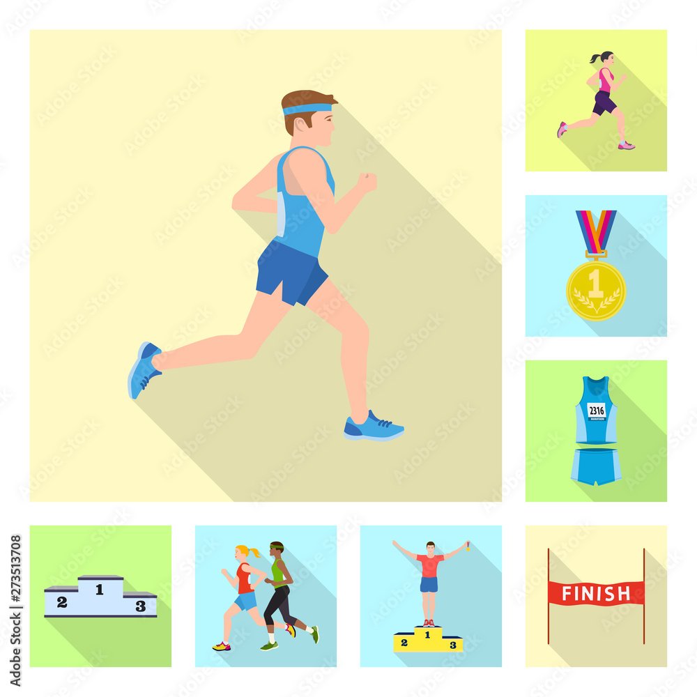 Vector design of sport and winner sign. Set of sport and fitness stock symbol for web. Vector design of sport and winner sign. Set of sport and fitness stock symbol for web.
