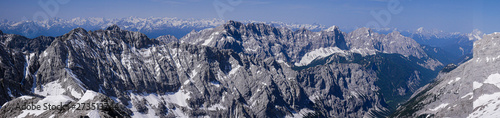 Karwendel Panorama von der Grubenkarspitze über Großer Bettelwurf, Großer Lafatscher und Hoher Gleirsch