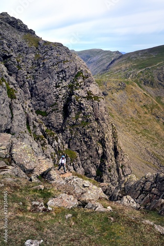Watching climbers ascending to Dow Crag