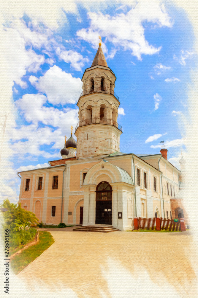 Torzhok. Novotorzhsky Borisoglebsky Monastery. Imitation of the picture