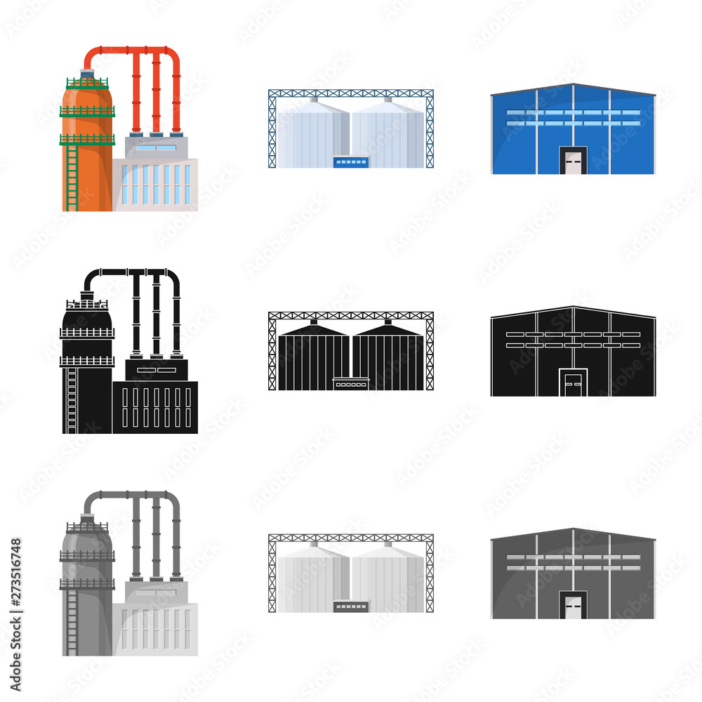 Vector design of production and structure symbol. Set of production and technology vector icon for stock.