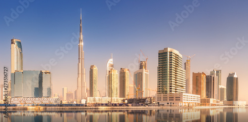 Panoramic view of Dubai Business bay  UAE