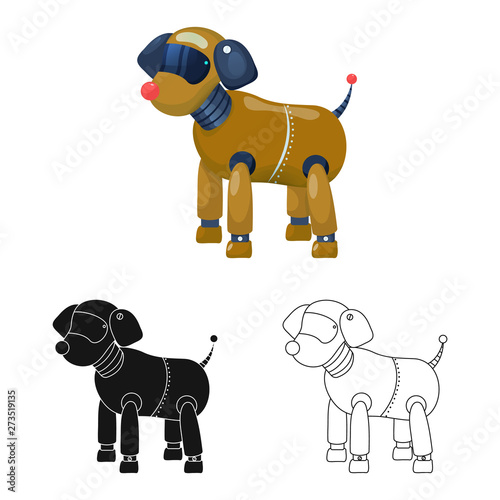 Vector design of dog and robotic icon. Collection of dog and automation stock vector illustration.