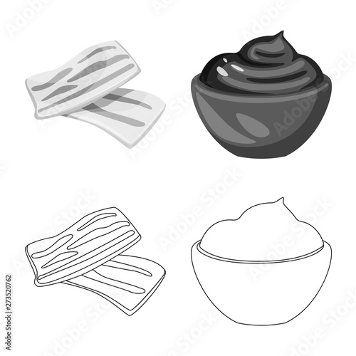 Vector illustration of taste and product logo. Collection of taste and cooking stock vector illustration.
