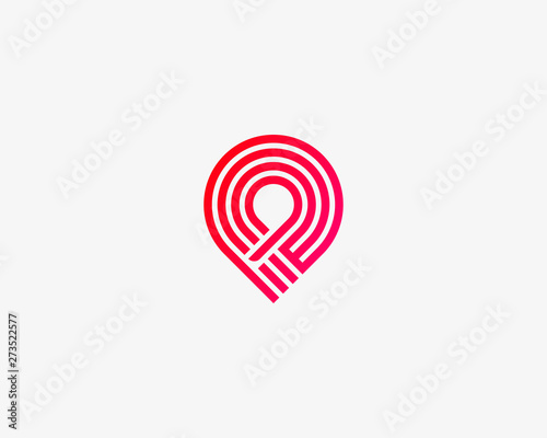 Handshake pin circle trust vector logo . Delivery, deal, team, shipping logotype.
