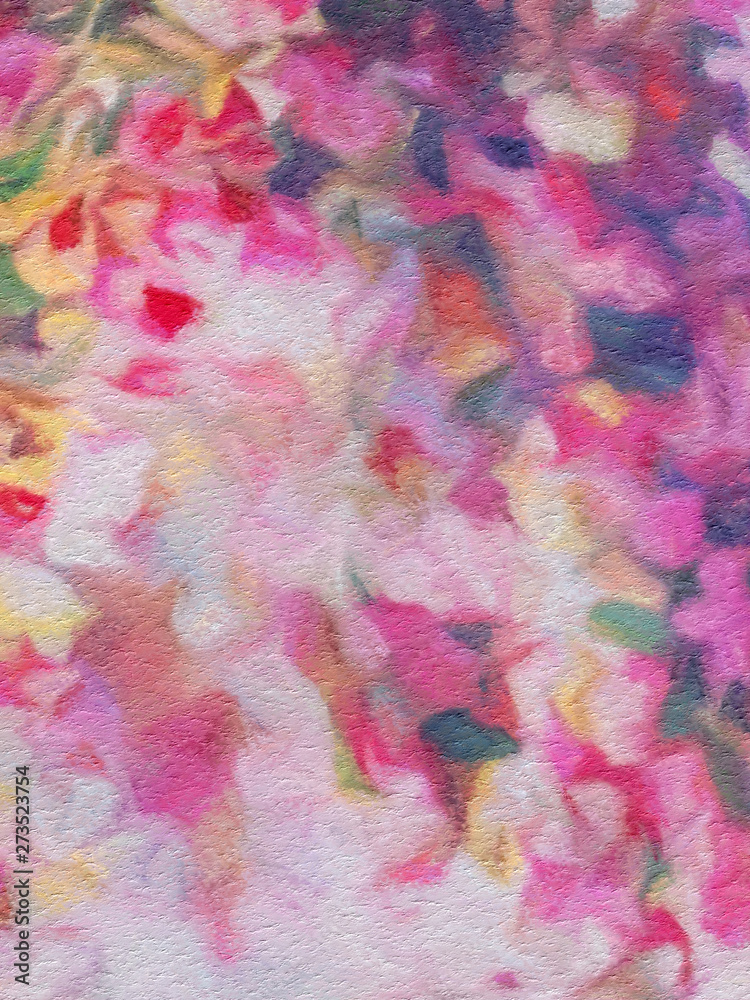Abstract art pattern for design textile or fabric. Beauty colors backdrop template for decor interior as big size wall print or posters. Oil watercolor and pastel mixed technique painting background.