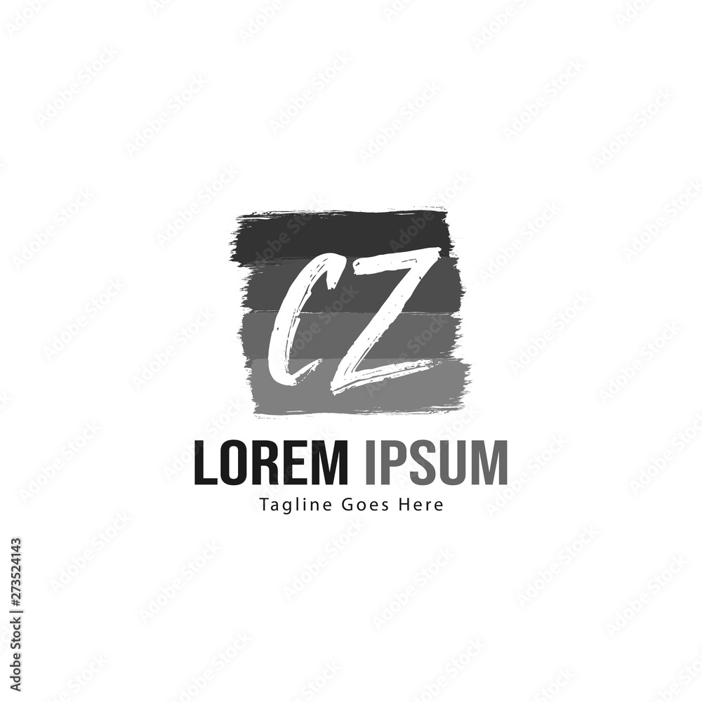 Initial CZ logo template with modern frame. Minimalist CZ letter logo vector illustration Initial CZ logo template with modern frame. Minimalist CZ letter logo vector illustration