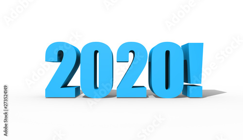 2020 New Year. Twenty twenty or two thousand twenty figures on a white background.