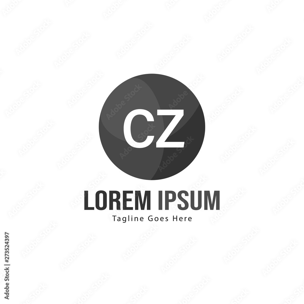 Initial CZ logo template with modern frame. Minimalist CZ letter logo vector illustration Initial CZ logo template with modern frame. Minimalist CZ letter logo vector illustration
