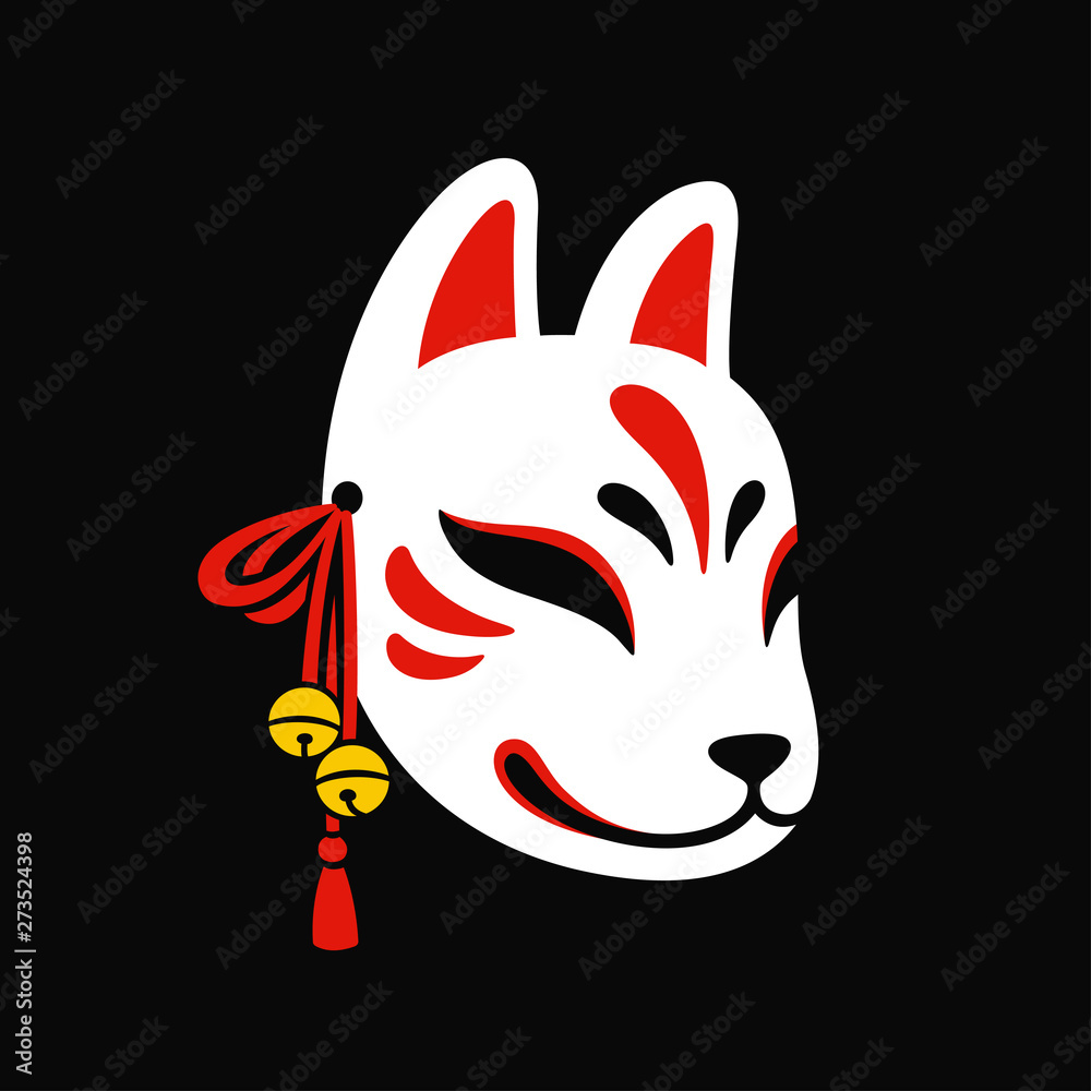 Fototapeta premium Kitsune mask illustration