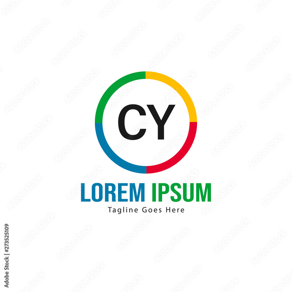 Initial CY logo template with modern frame. Minimalist CY letter logo vector illustration Initial CY logo template with modern frame. Minimalist CY letter logo vector illustration