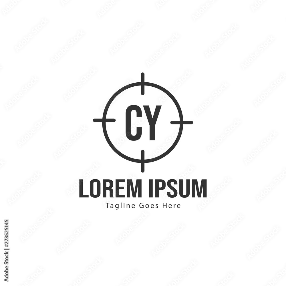 Initial CY logo template with modern frame. Minimalist CY letter logo vector illustration Initial CY logo template with modern frame. Minimalist CY letter logo vector illustration